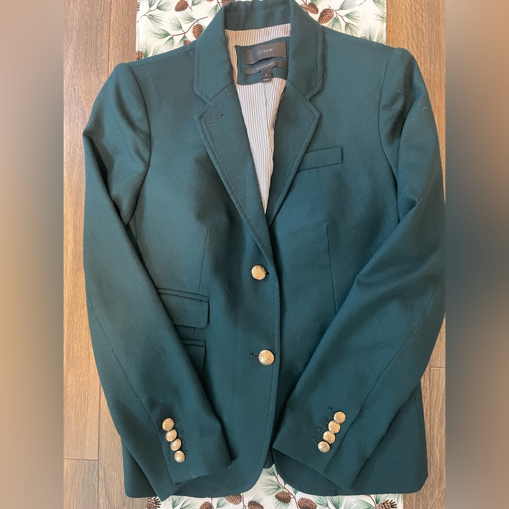 JCrew Green Wool Schoolboy Blazer
